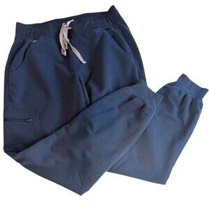 FIGS Scrub Pants Womens Size S Slate Blue Jogger Drawstring Elastic Waist